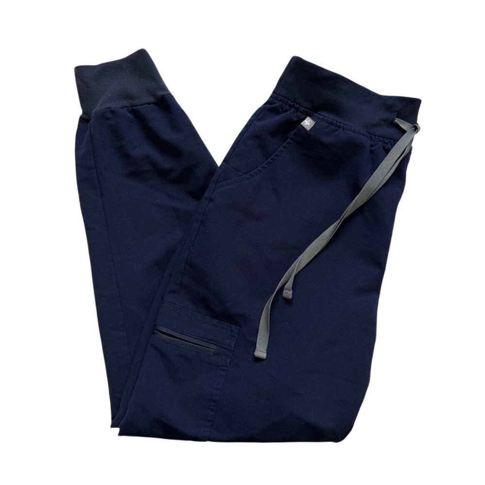 FIGS High Waisted Zamora Scrub Pants Navy Blue Joggers Women's Size Small Petite